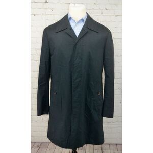 ETRO MILANO Men's Long Cotton Trench Coat SIZE 52 Navy